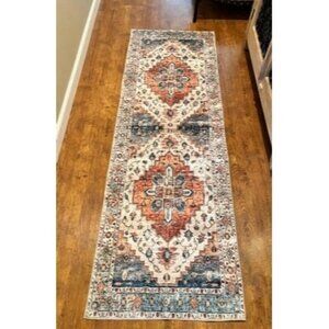 New Boho Runner Rug, 2x6 Washable Rugs for Hallway Faux Wool Small Throw Rug